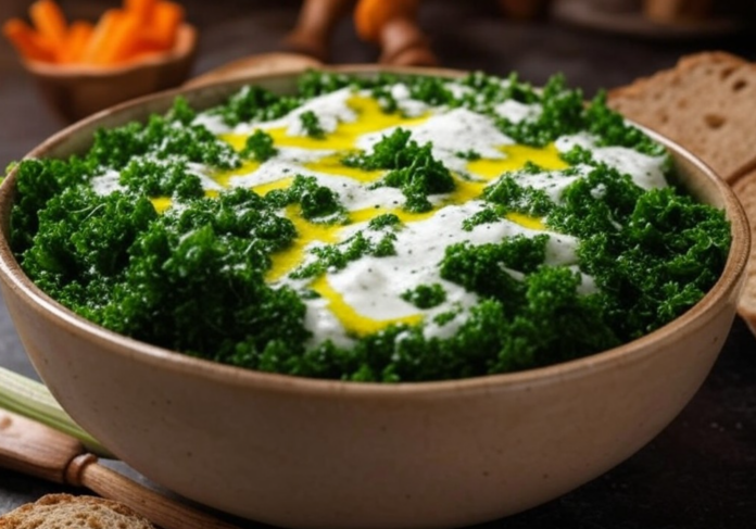 Kale Artichoke Dip with Greek Yogurt