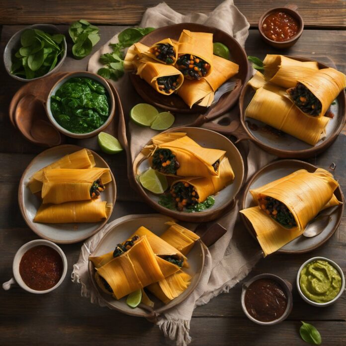 Chipotle Sweet Potato, Spinach, and Black Bean Tamales — Fresh homemade recipe photo
