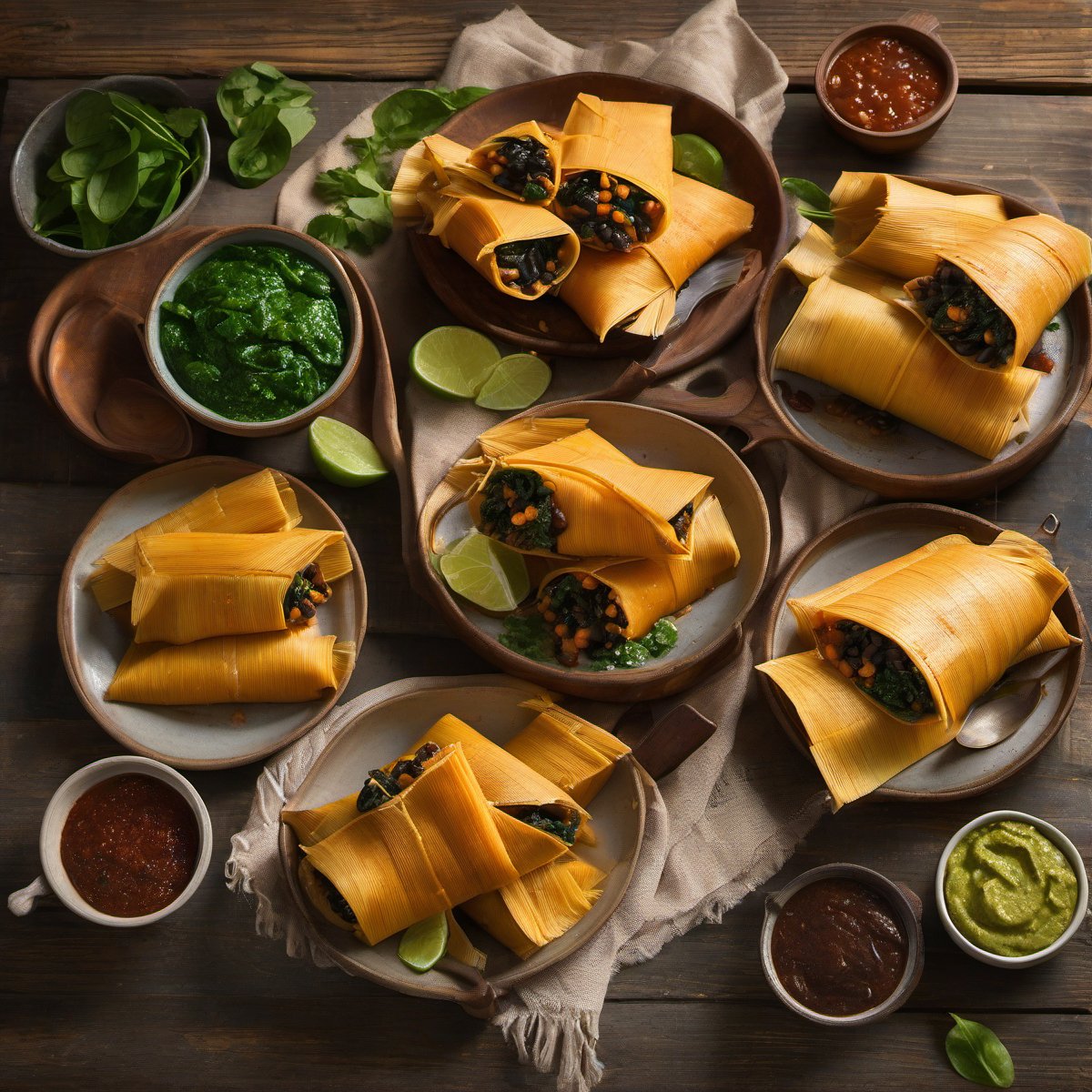 Chipotle Sweet Potato, Spinach, and Black Bean Tamales — Fresh homemade recipe photo