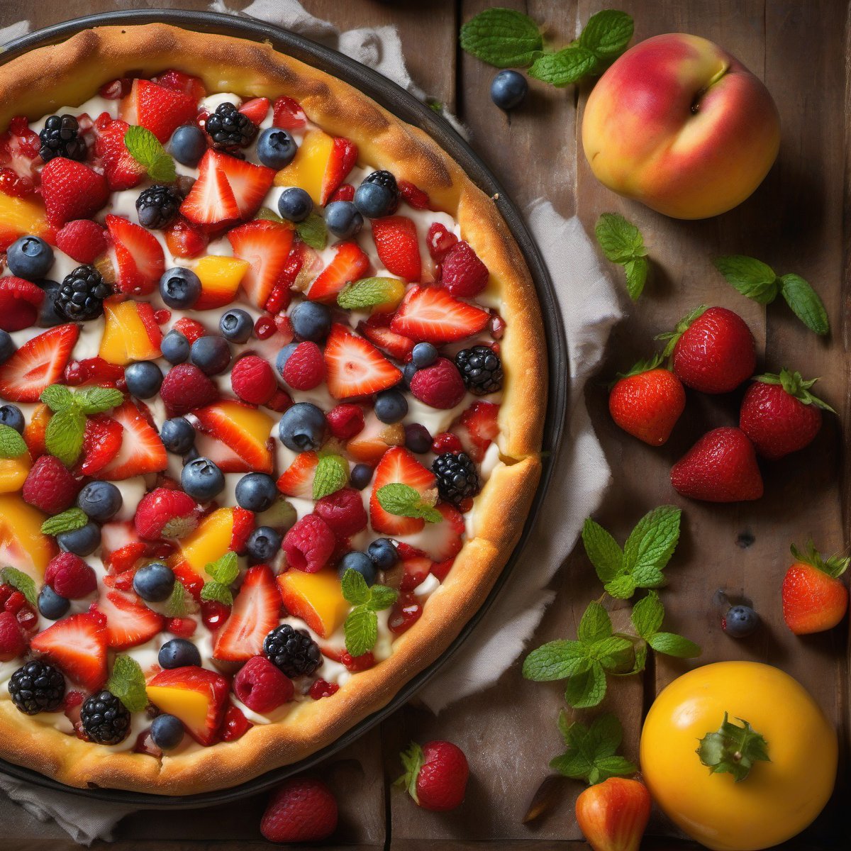Deep Dish Fruit Pizza — Fresh homemade recipe photo