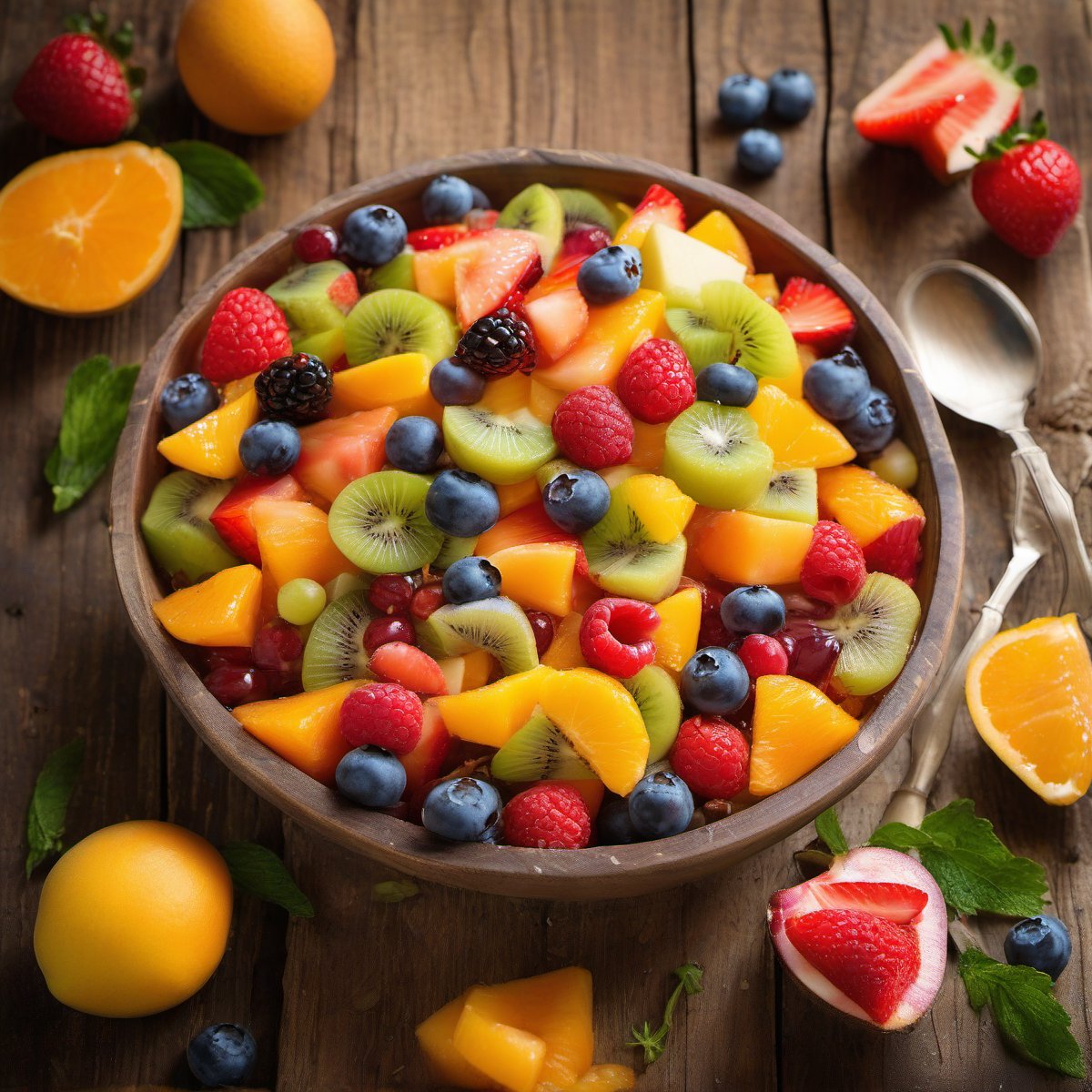 Pretty, Yummy Fruit Salad — Fresh homemade recipe photo