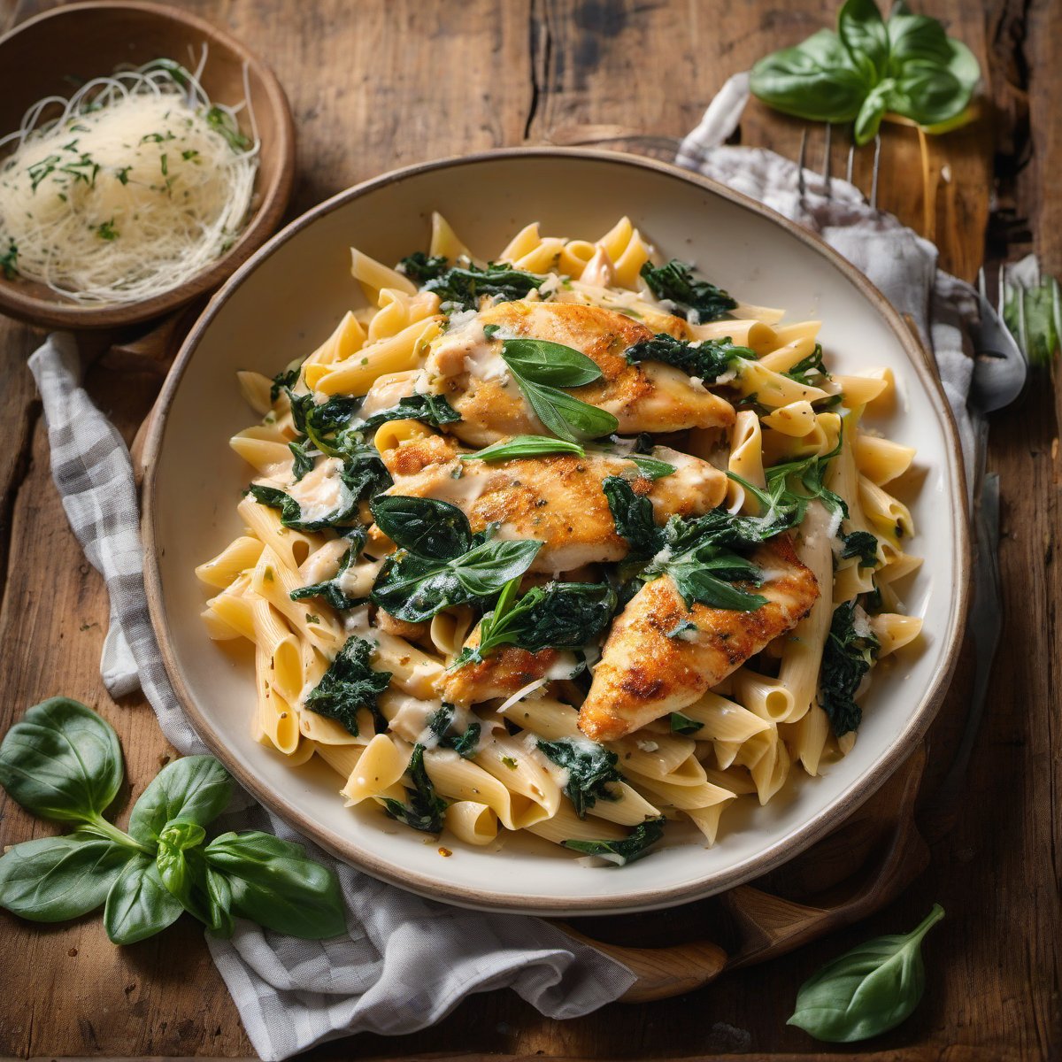 Chicken Florentine Pasta — Fresh homemade recipe photo