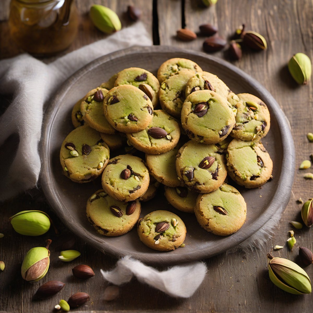 Pistachio-Chocolate Shortbread Cookie Recipe — Fresh homemade recipe photo