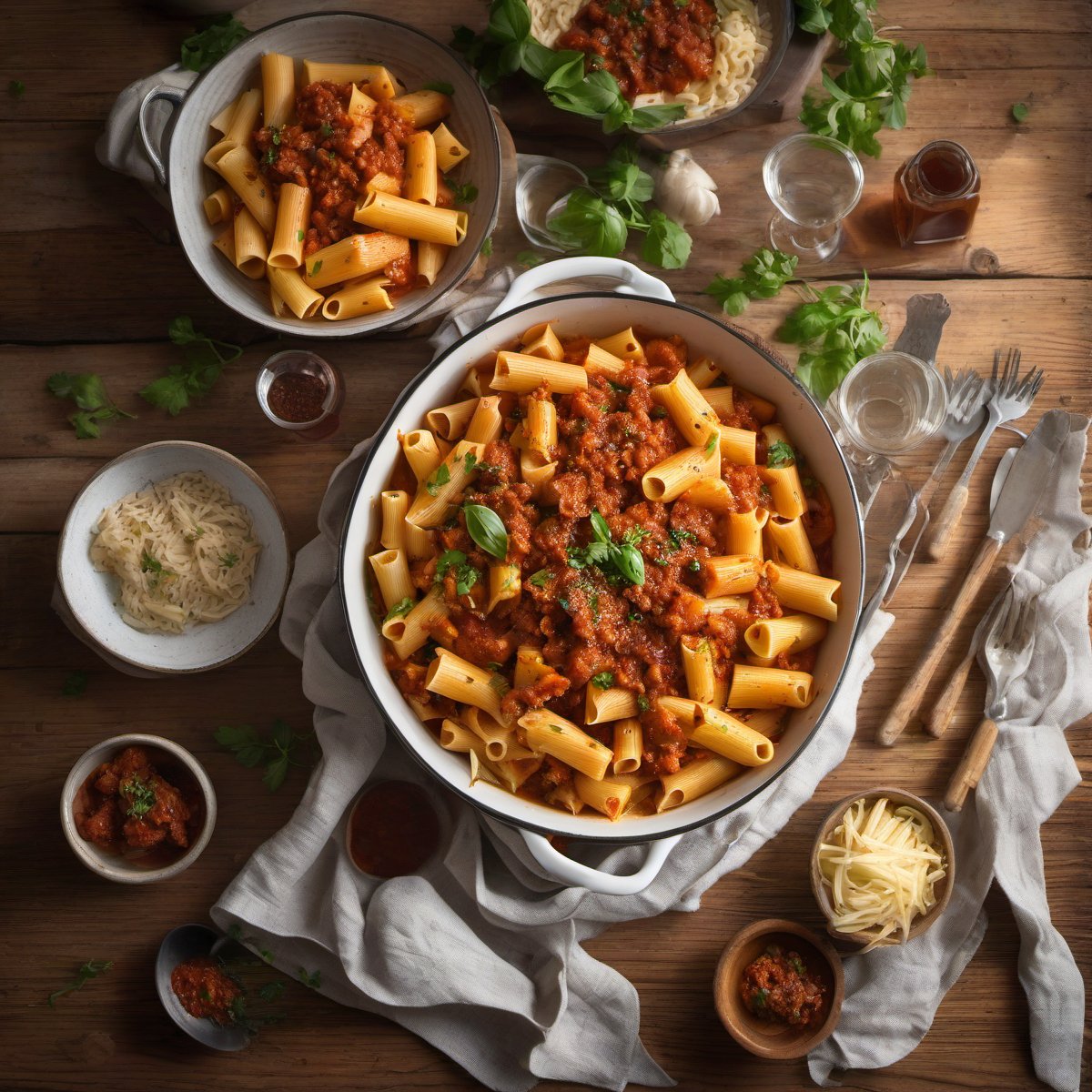 Rigatoni with Spicy Calabrese-Style Pork Ragù — Fresh homemade recipe photo
