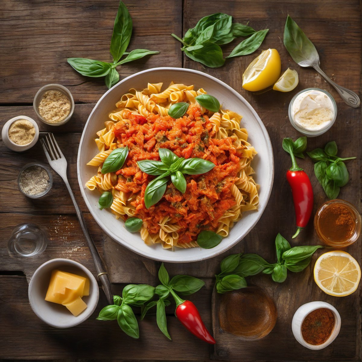 Roasted Red Pepper Pesto Pasta Recipe — Fresh homemade recipe photo