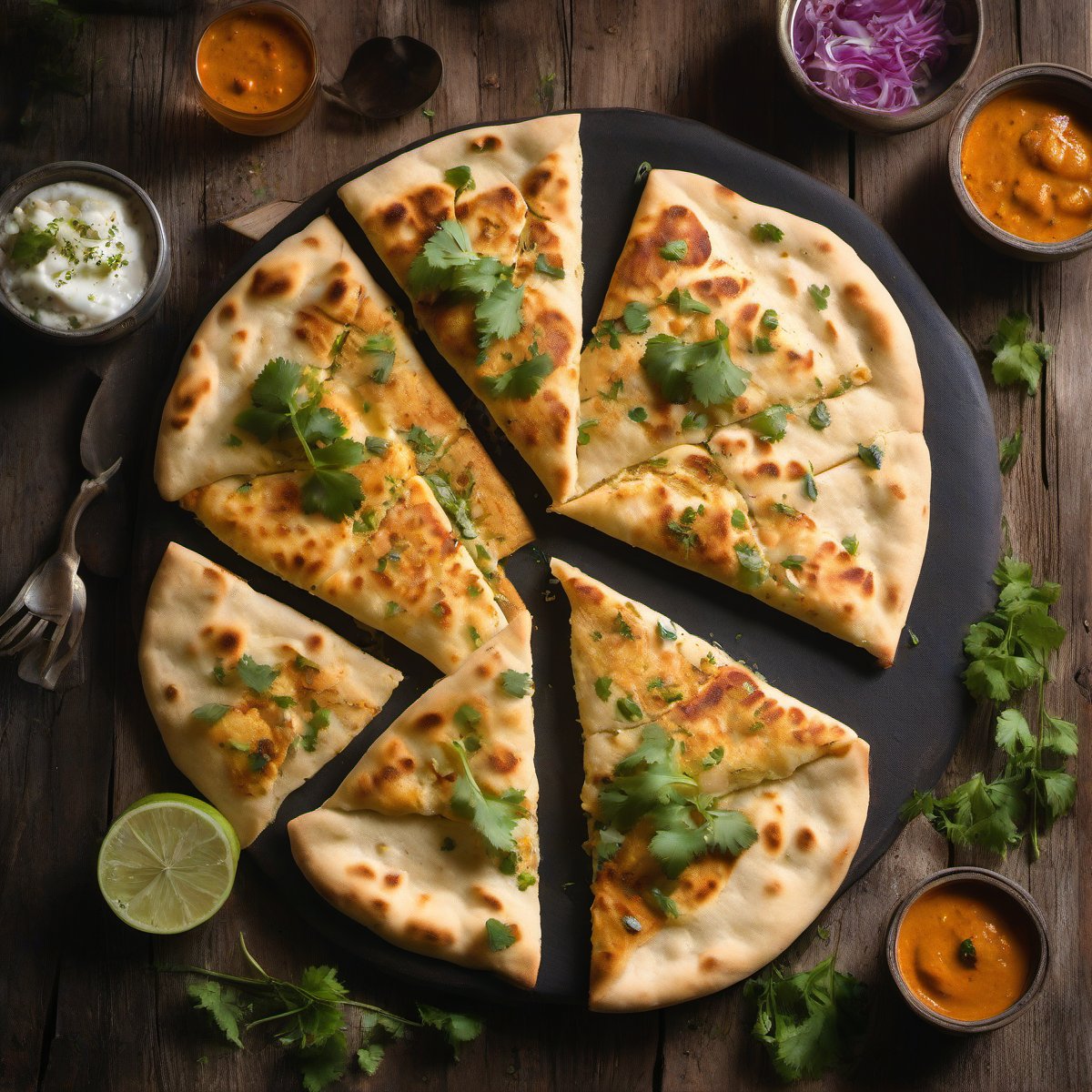 Sheek kavaab naan with malai tikka naanwich — Fresh homemade recipe photo