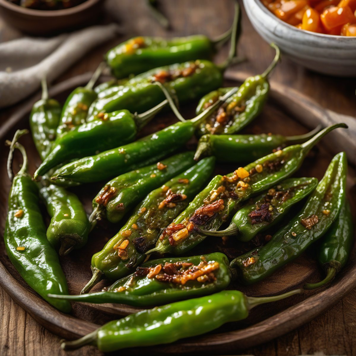 Blistered Padrón Peppers — Fresh homemade recipe photo