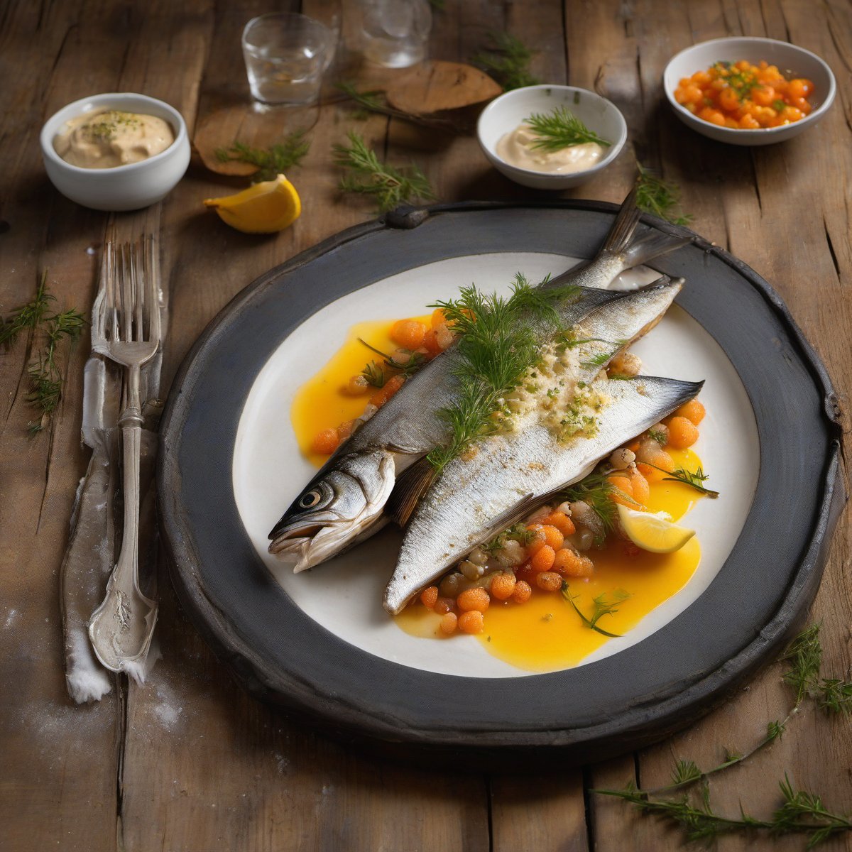 Broiled Shad with Shad Roe Mousse — Fresh homemade recipe photo