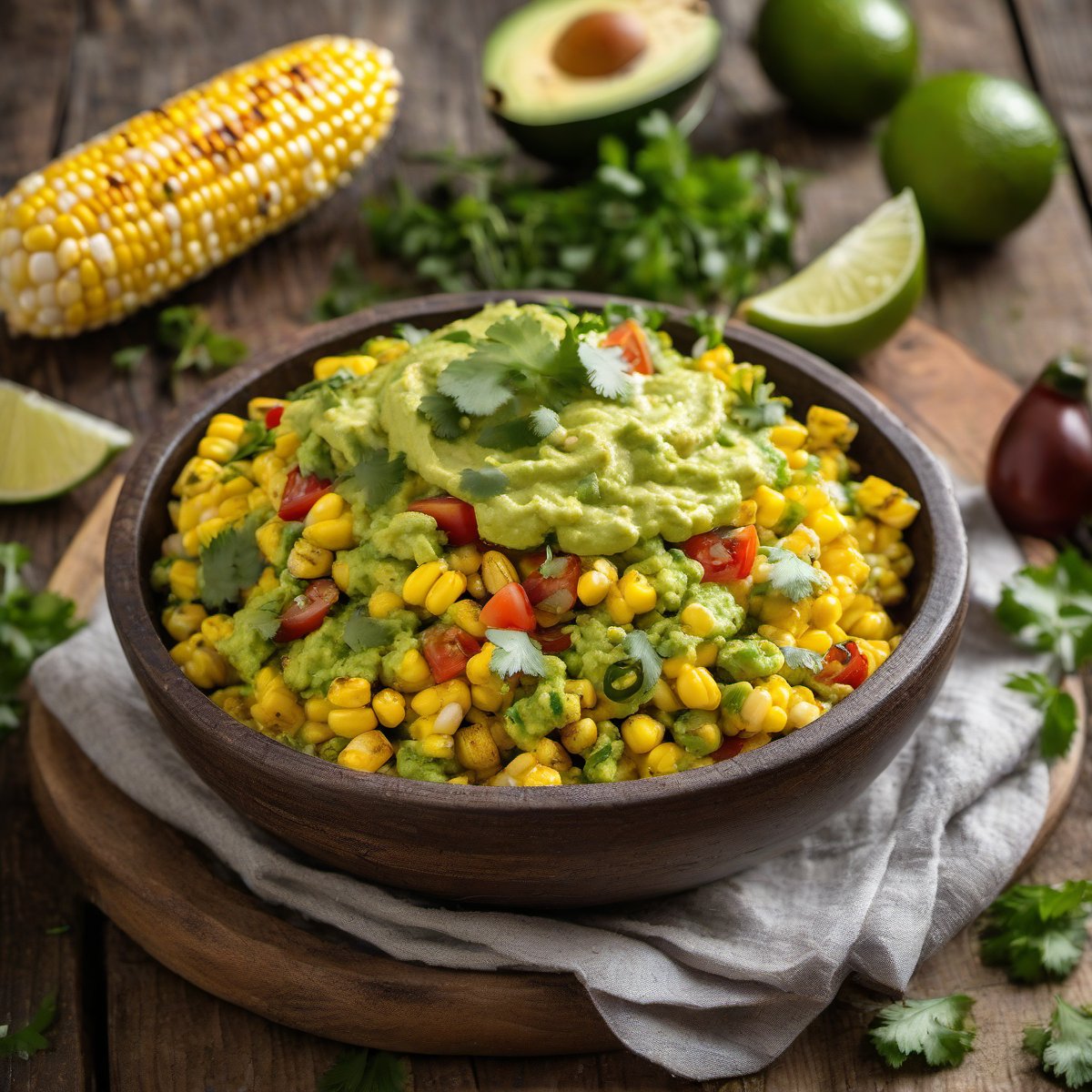 Grilled Corn Guacamole — Fresh homemade recipe photo