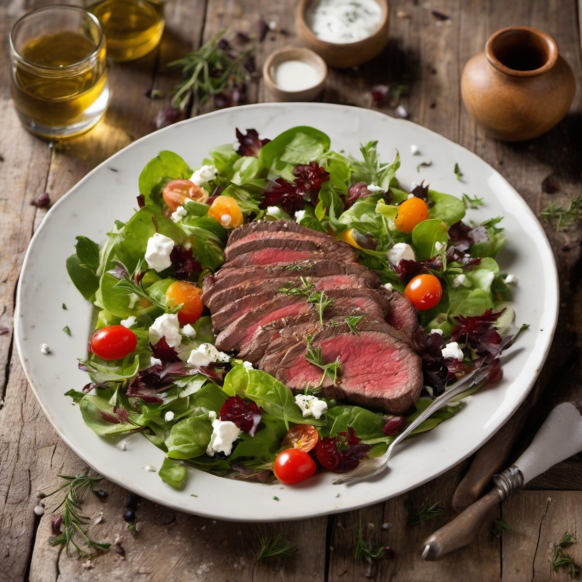 Steak Salad with Horseradish Dressing — Fresh homemade recipe photo