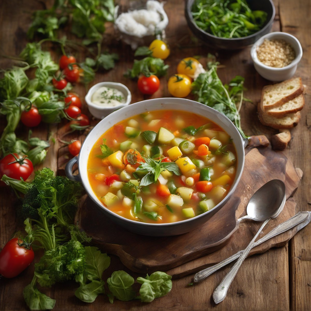 Summer vegetable soup — Fresh homemade recipe photo