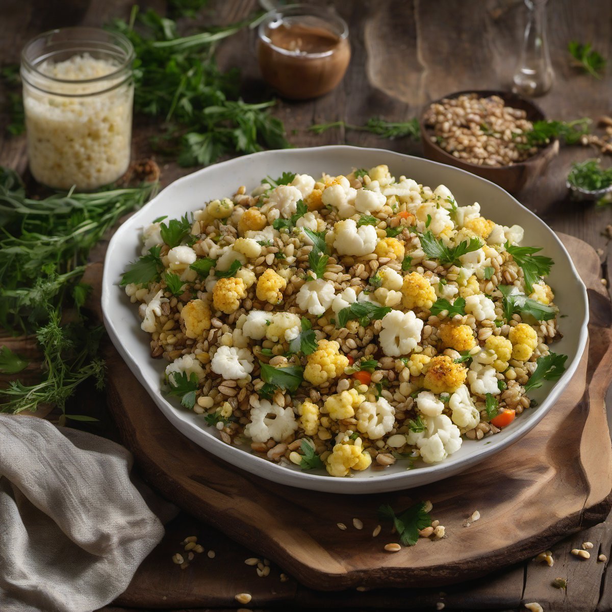 Warm Cauliflower and Herbed Barley Salad — Fresh homemade recipe photo