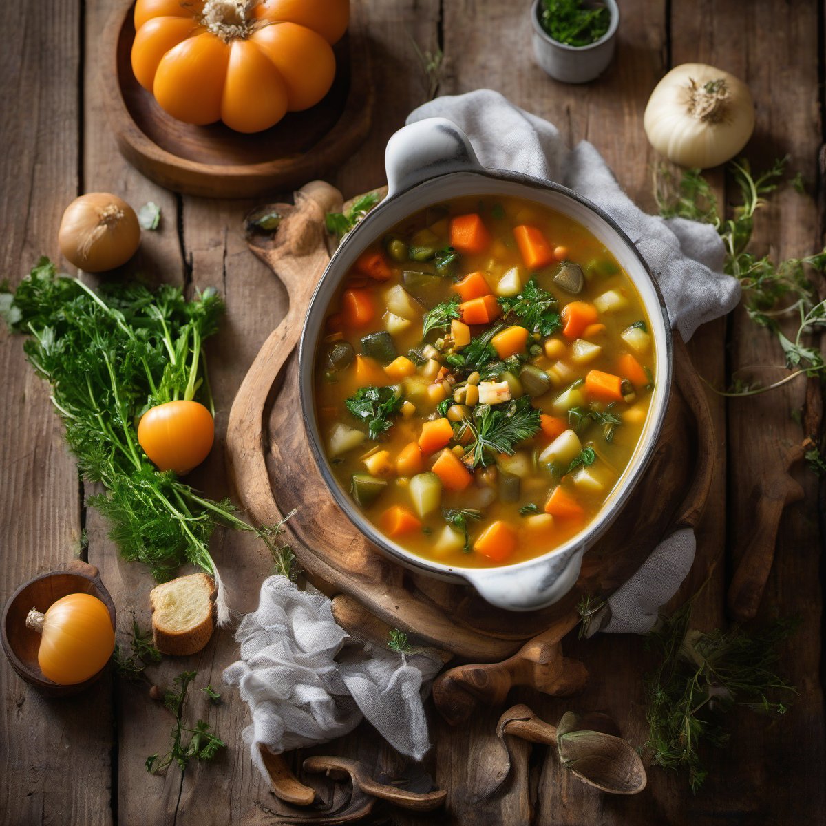 Winter vegetable soup — Fresh homemade recipe photo