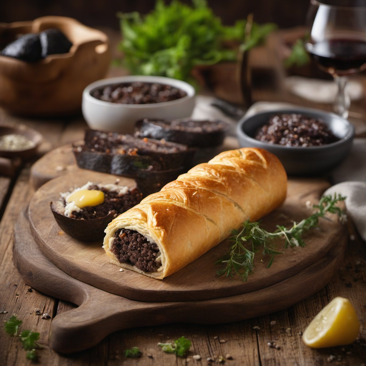 Black pudding sausage roll — Fresh homemade recipe photo