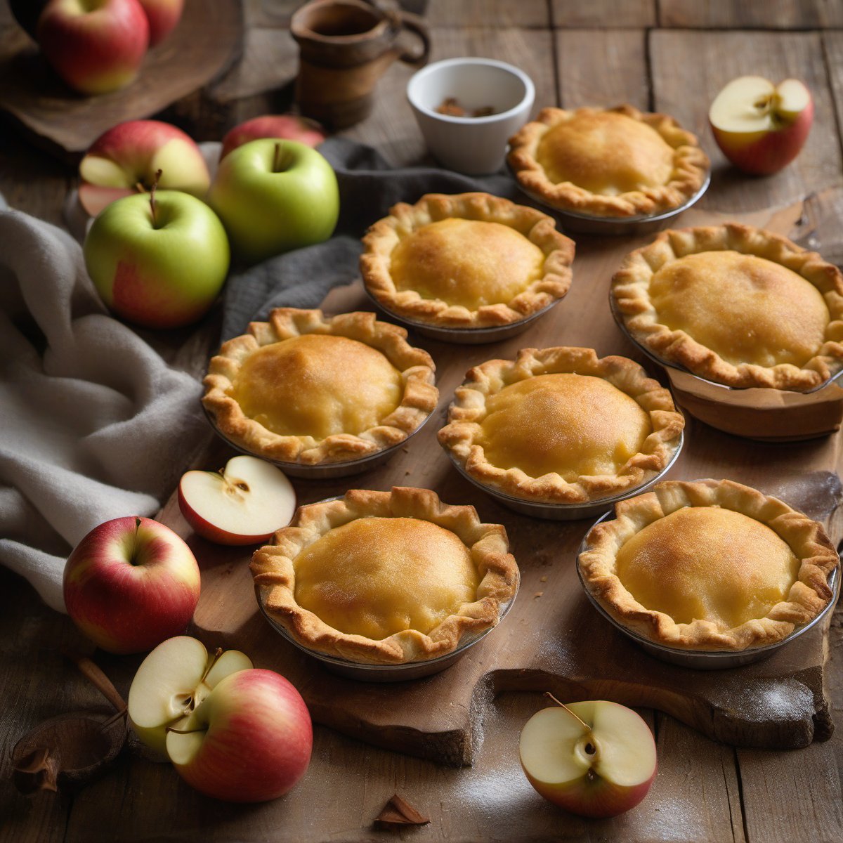 Brandy Apple Mini Pies with Cornmeal Crust — Fresh homemade recipe photo