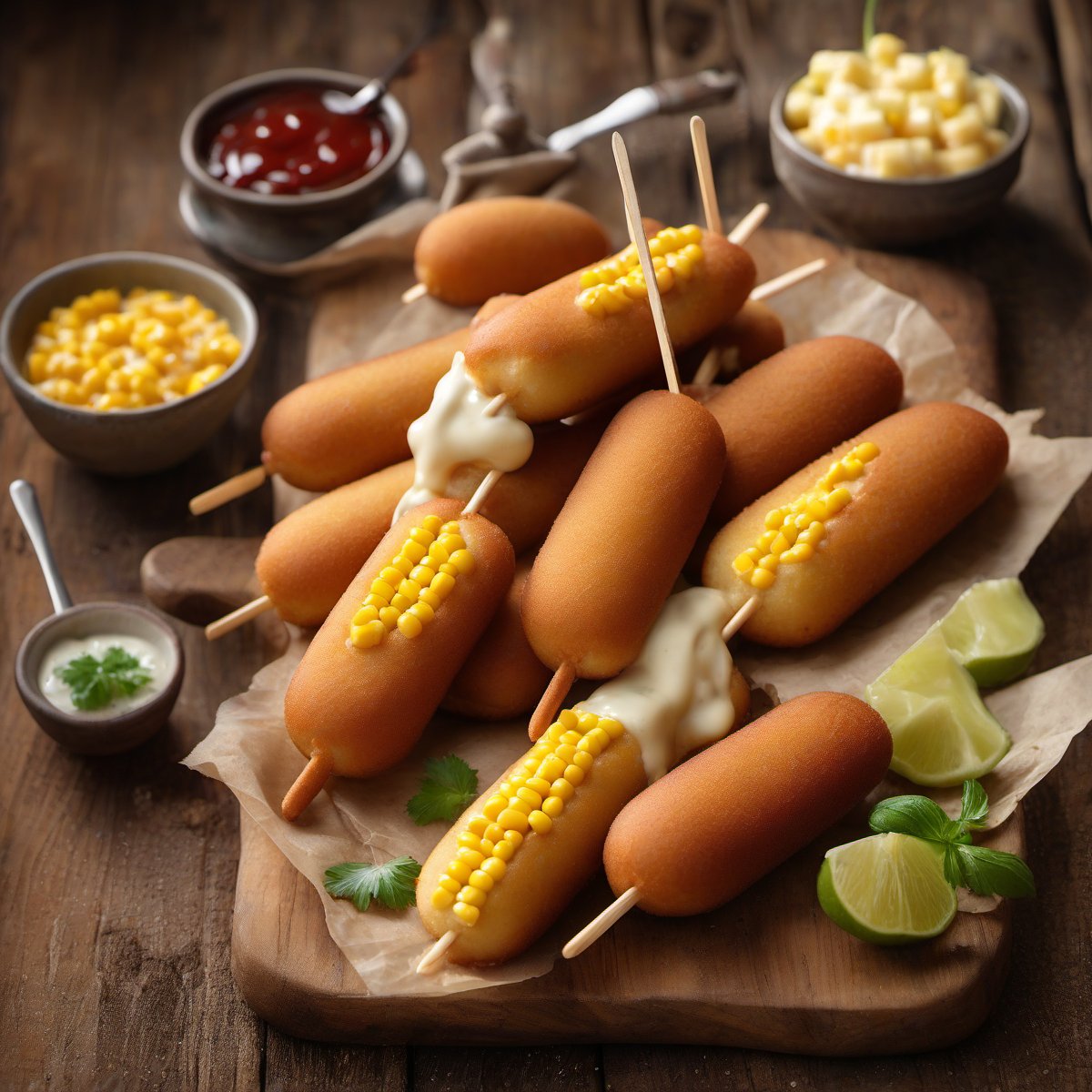 Classic Corn Dogs and Cheese-on-a-Stick — Fresh homemade recipe photo