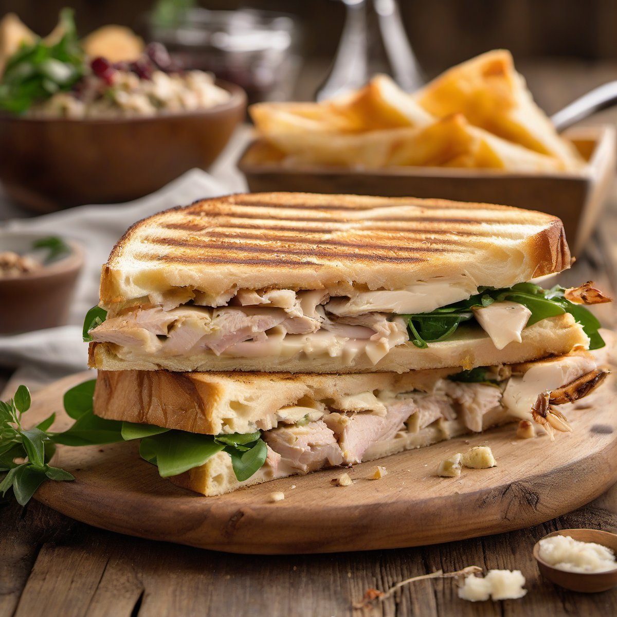 Leftover Turkey and Swiss Panini — Fresh homemade recipe photo