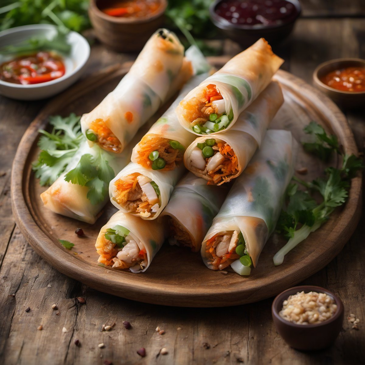 Leftover Turkey Spring Rolls — Fresh homemade recipe photo