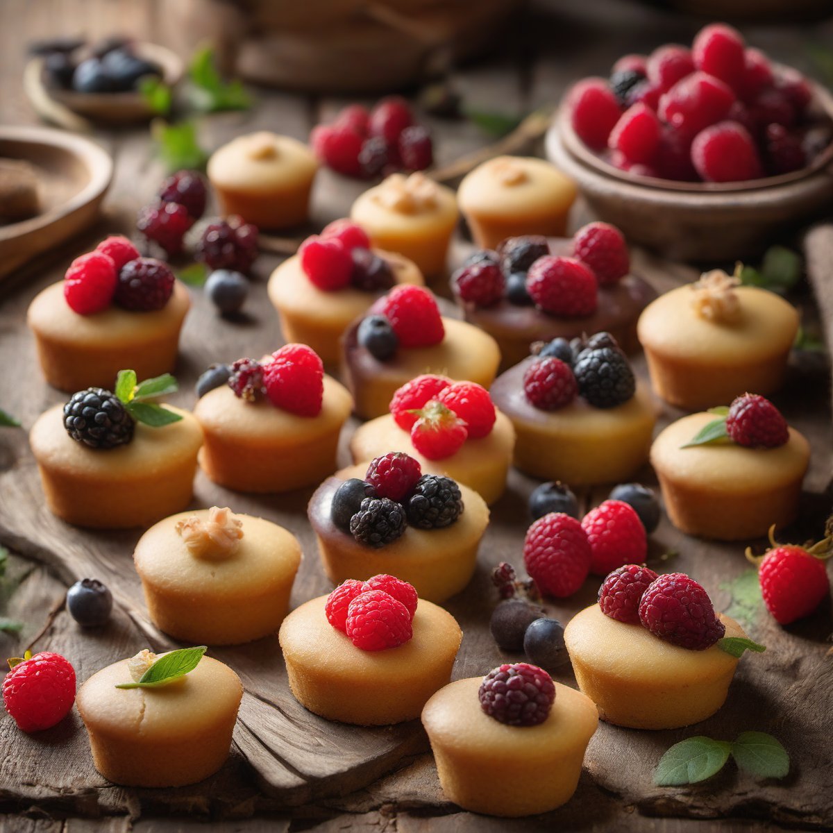 Marzipan berry cakes — Fresh homemade recipe photo