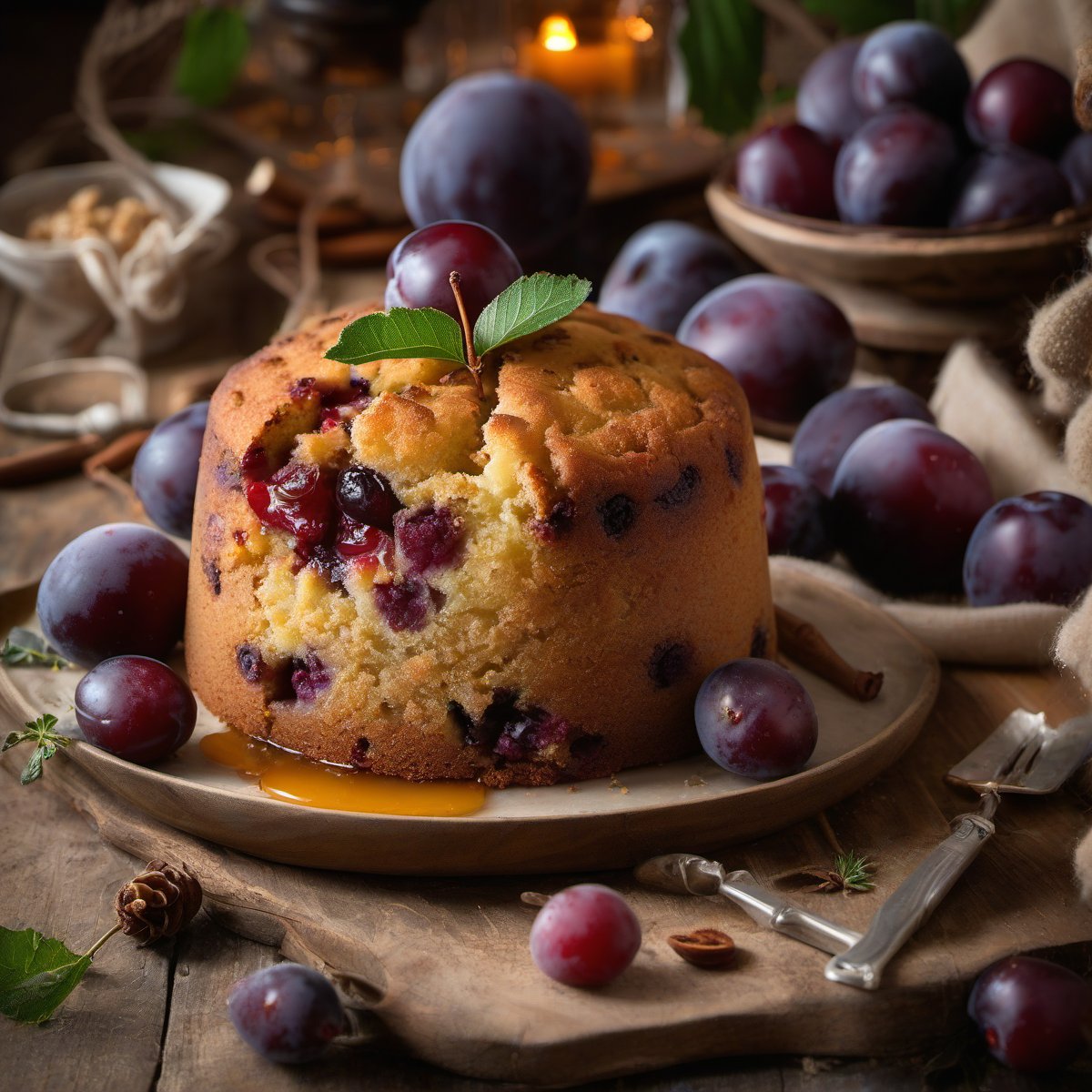 Plum pudding cake — Fresh homemade recipe photo
