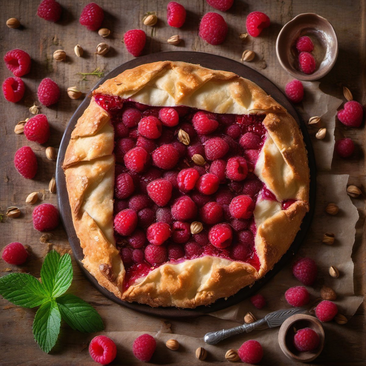 Raspberry-Hazelnut Galette — Fresh homemade recipe photo