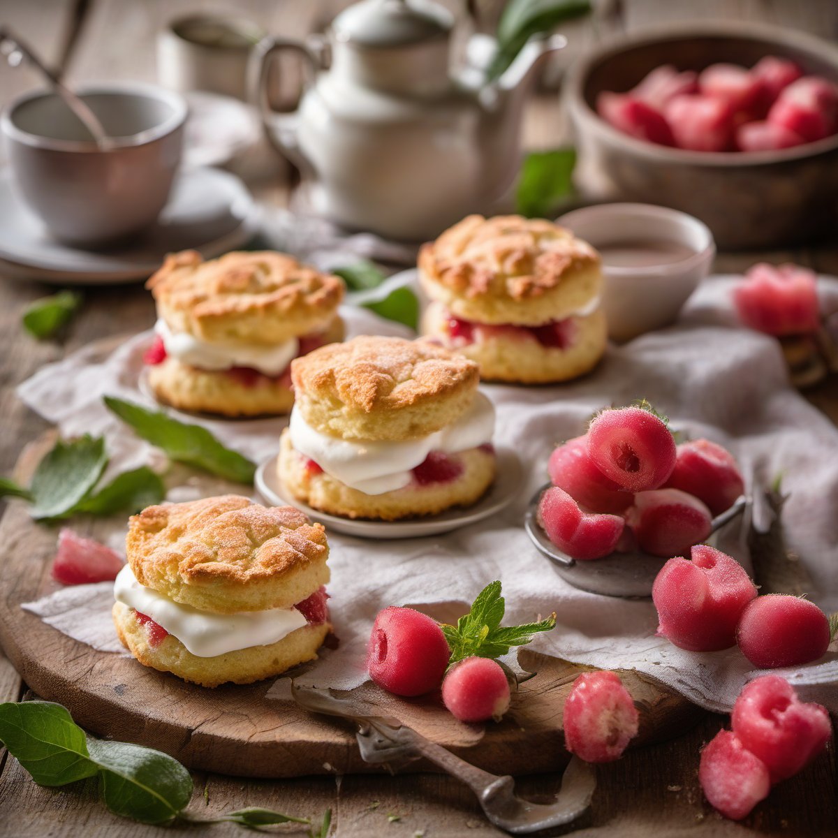 Rhubarb Shortcakes — Fresh homemade recipe photo