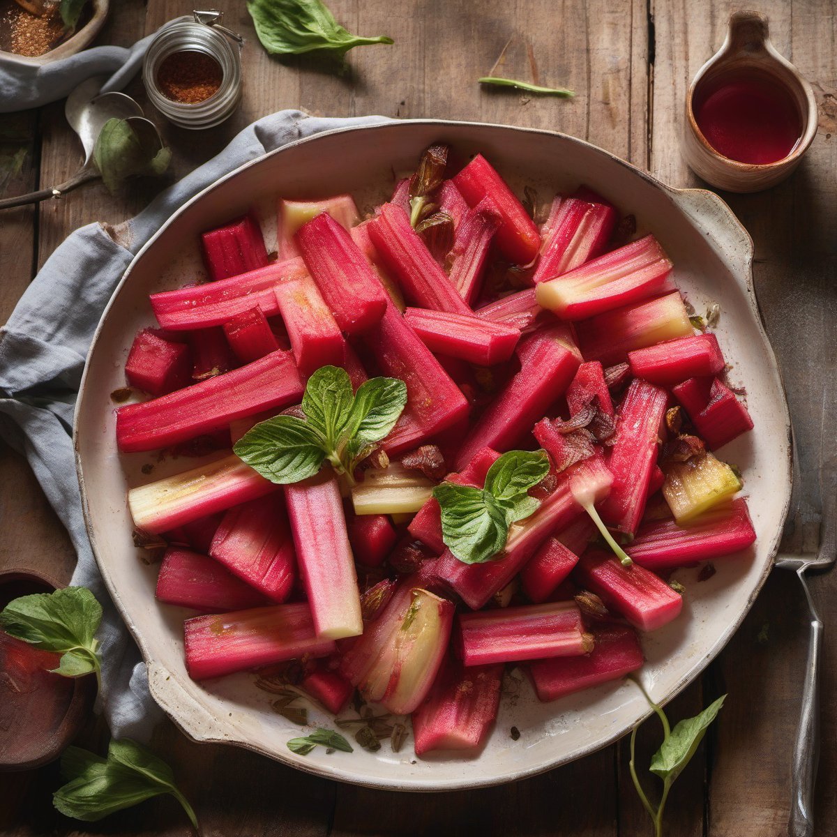 Roasted rhubarb — Fresh homemade recipe photo