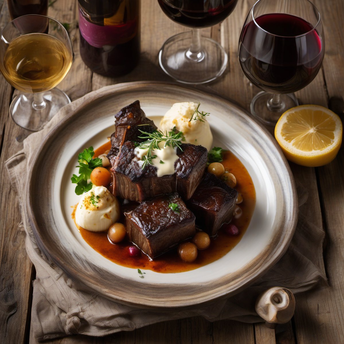 Short Ribs with Wine and Cream — Fresh homemade recipe photo