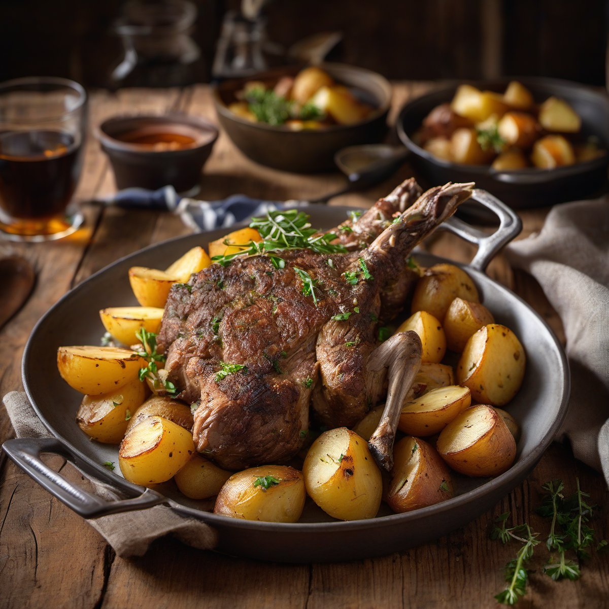 Slow-Roasted Andalusian-Style Lamb and Potatoes — Fresh homemade recipe photo