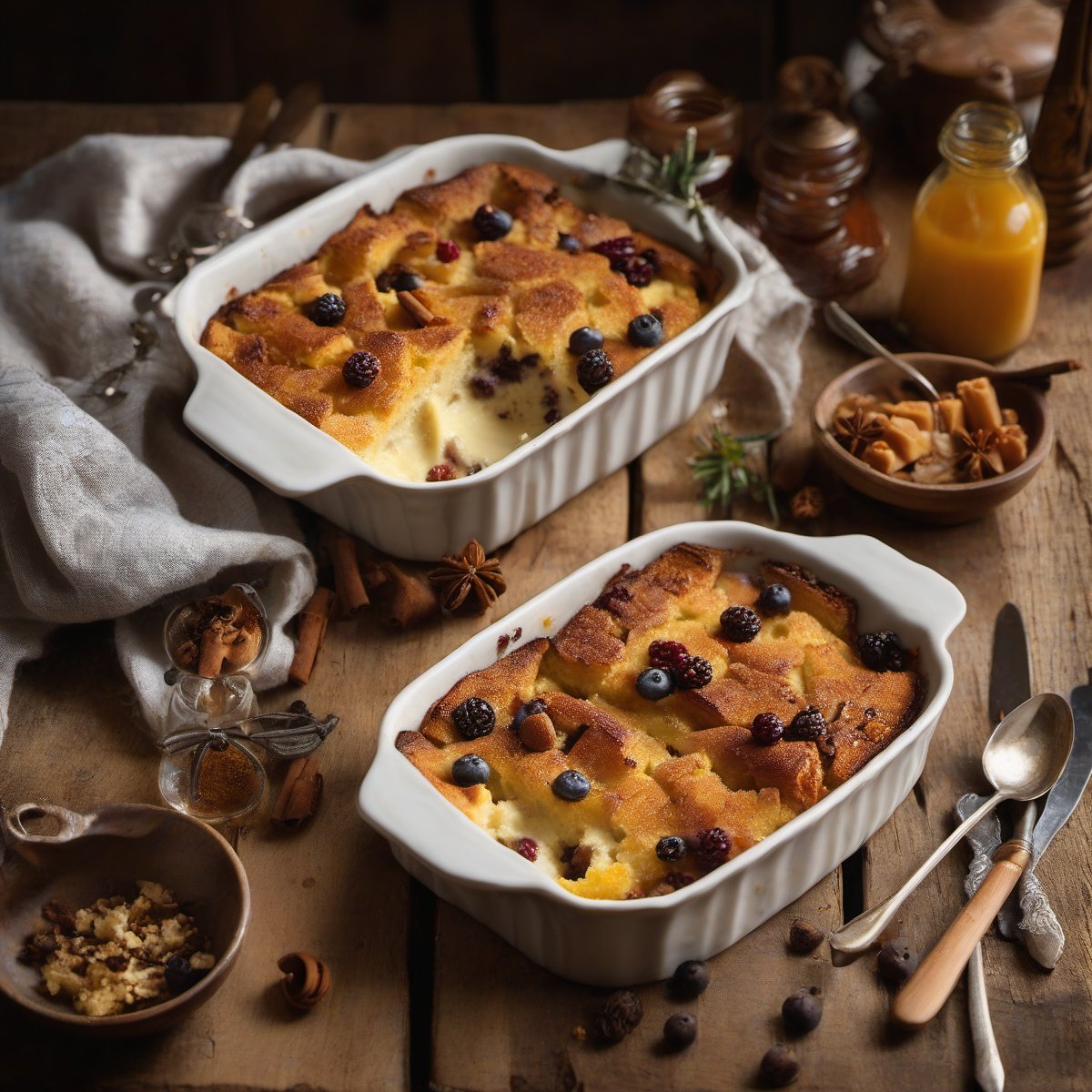 Spiced bread and butter pudding — Fresh homemade recipe photo