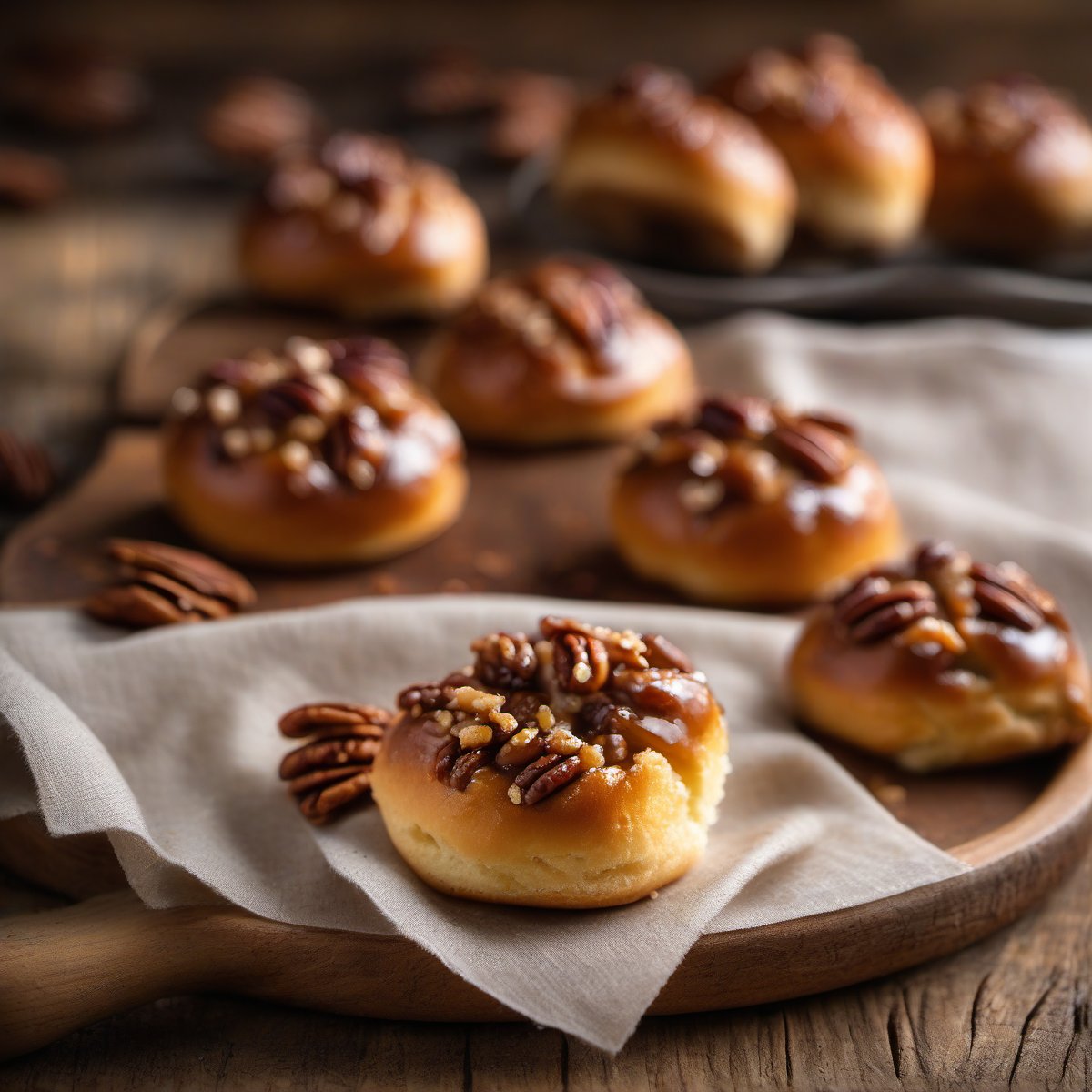Sticky Pecan Mini-Buns — Fresh homemade recipe photo