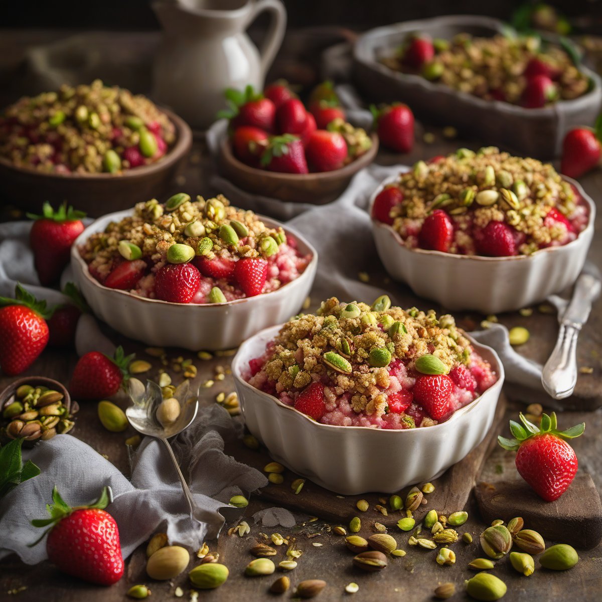 Strawberry Pistachio Crumble — Fresh homemade recipe photo