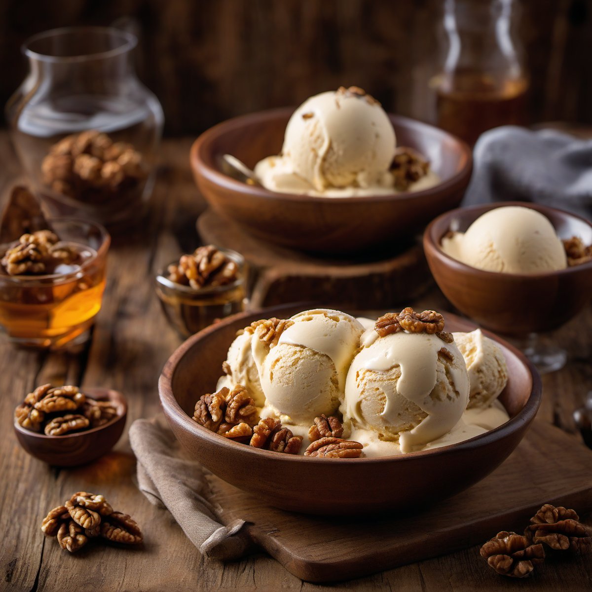 Whiskey and Spiced Walnut Ice Cream — Fresh homemade recipe photo
